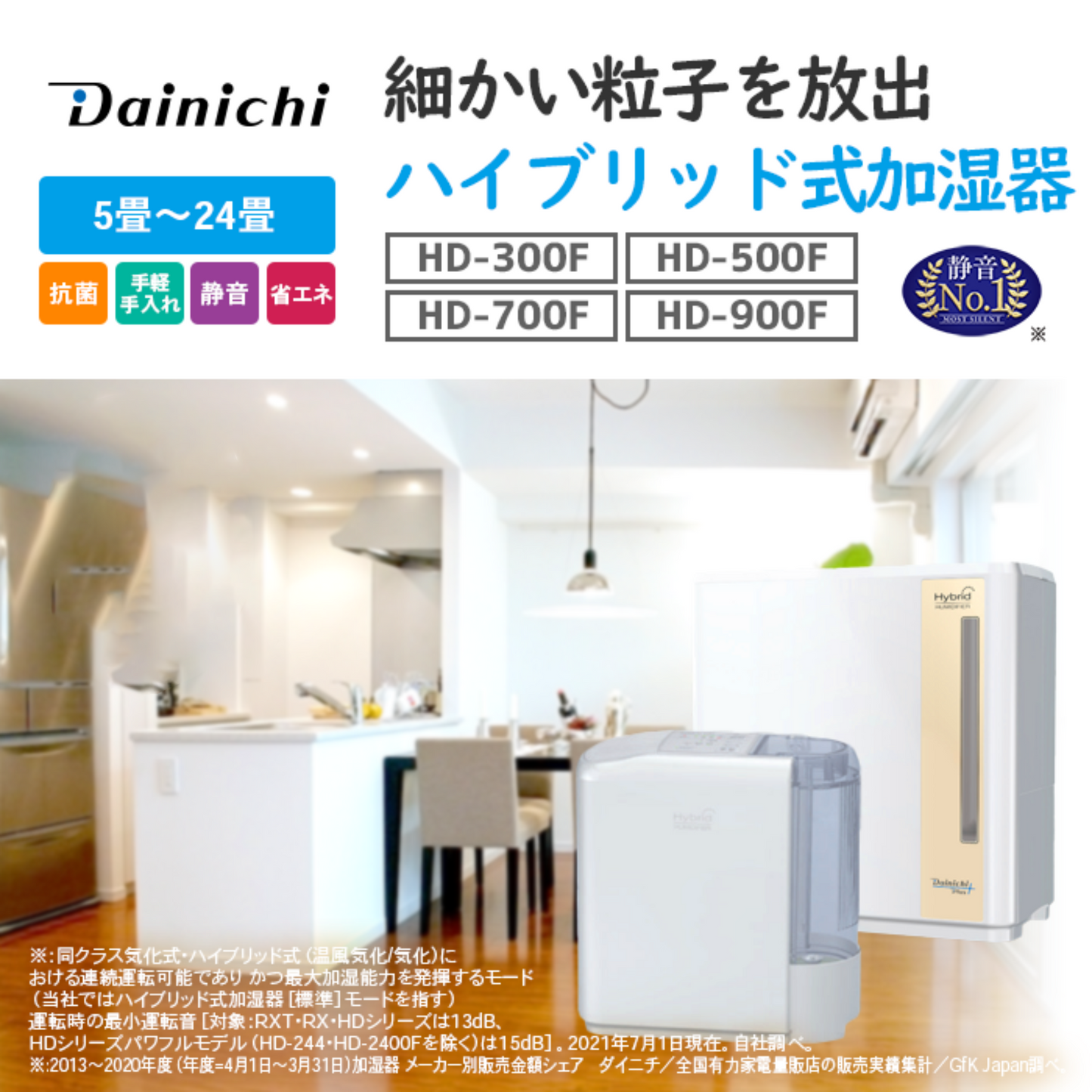 ダイニチ ハイブリッド式加湿器 HD-C500G